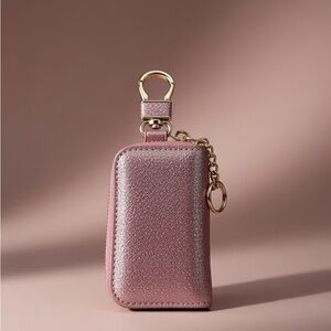 Elegant Pink Glitter Keychain Wallet